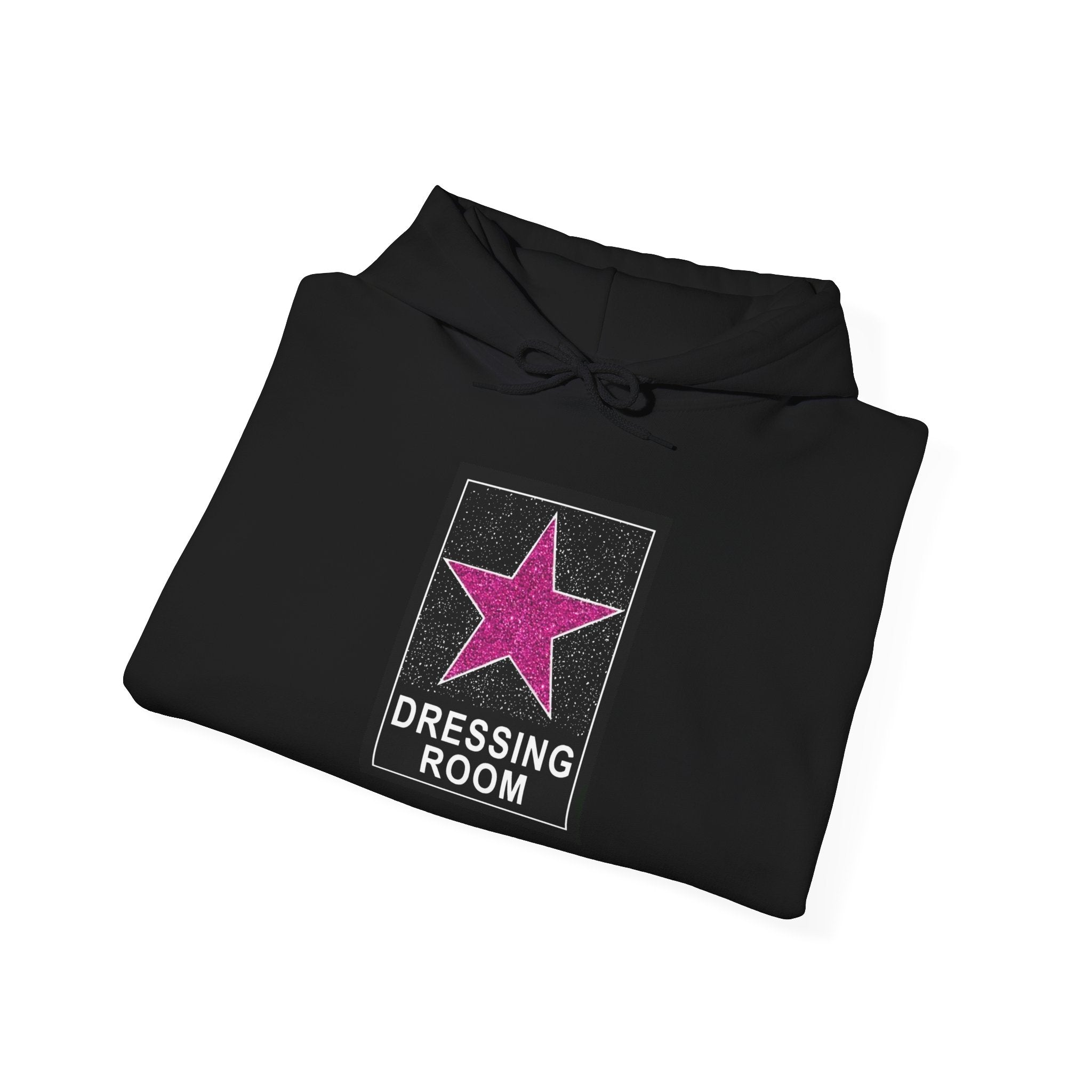 Dressing Room Star Hoodie — Pink Glitter Star Graphic Pullover