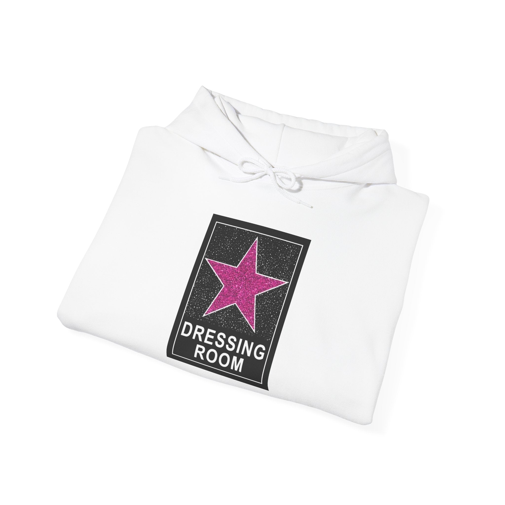 Dressing Room Star Hoodie — Pink Glitter Star Graphic Pullover