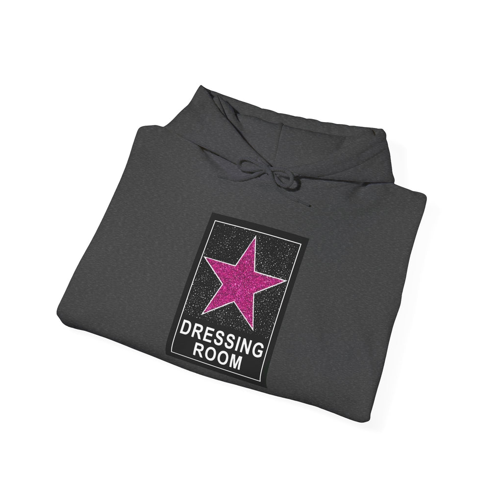 Dressing Room Star Hoodie — Pink Glitter Star Graphic Pullover