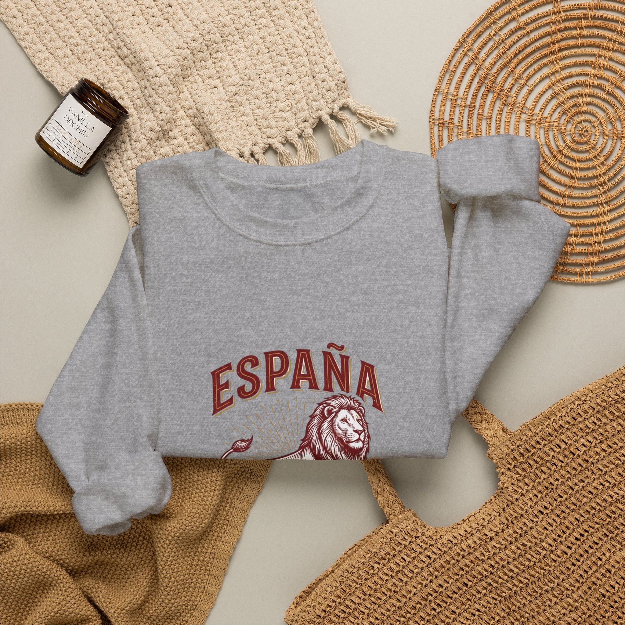 España Lion Crewneck Sweatshirt — Pasión Fútbol Orgullo