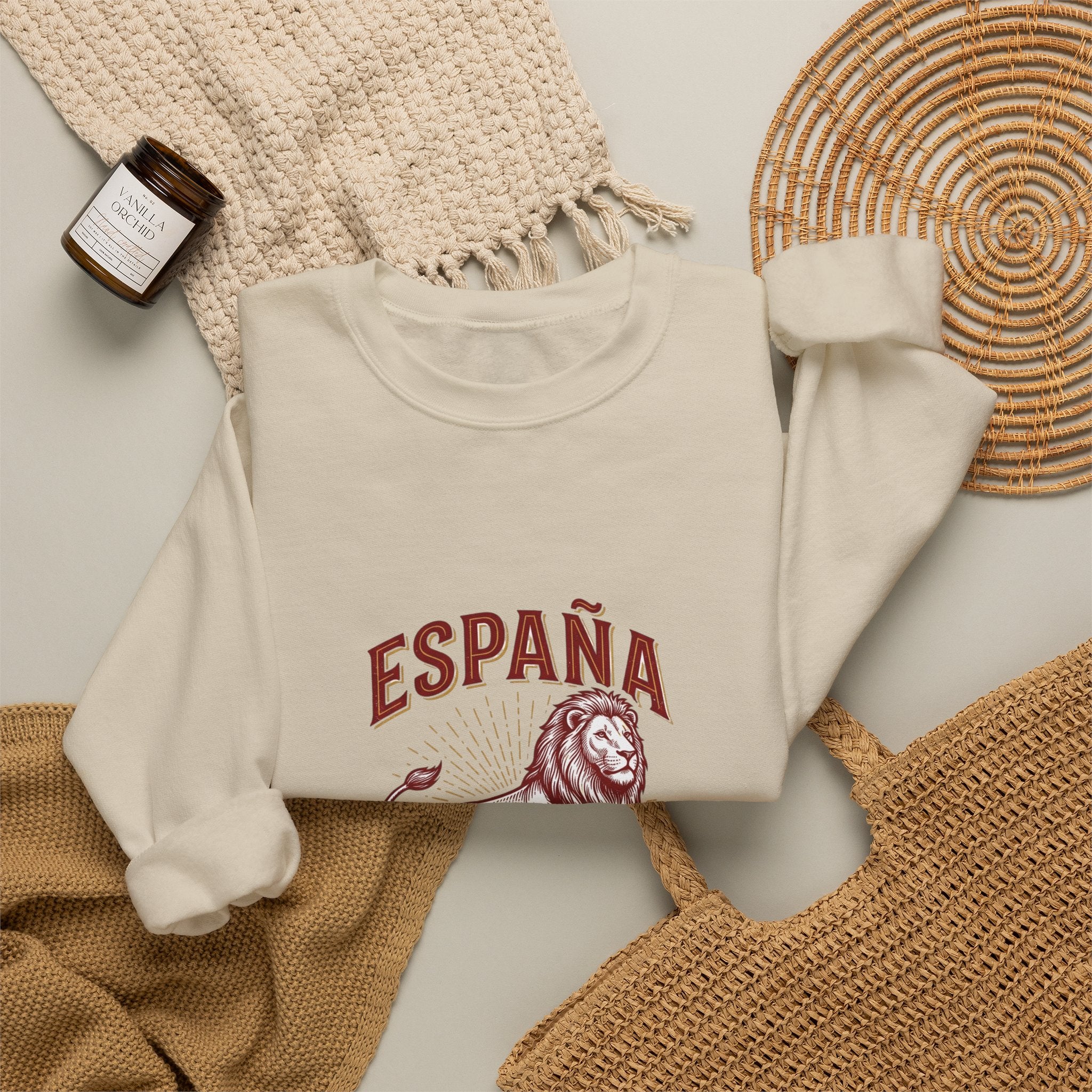 España Lion Crewneck Sweatshirt — Pasión Fútbol Orgullo