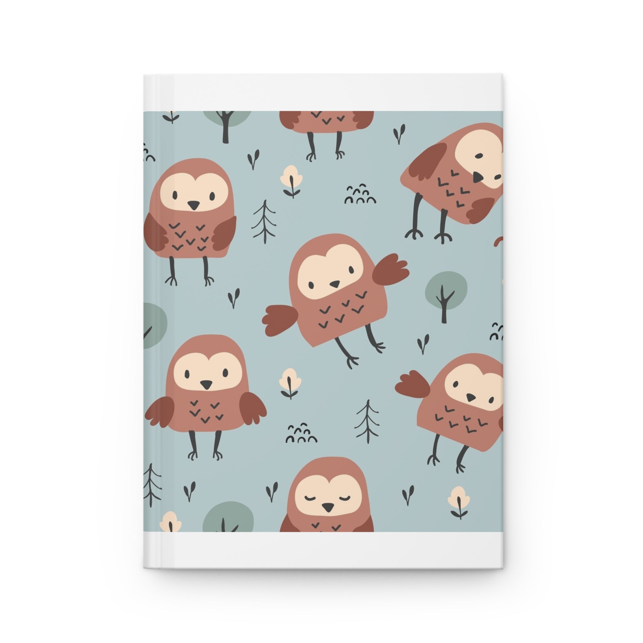 Hardcover Journal — Cute Owl 'Wild Child' Patterned Notebook for Kids & Gift