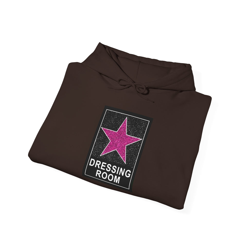 Dressing Room Star Hoodie — Pink Glitter Star Graphic Pullover
