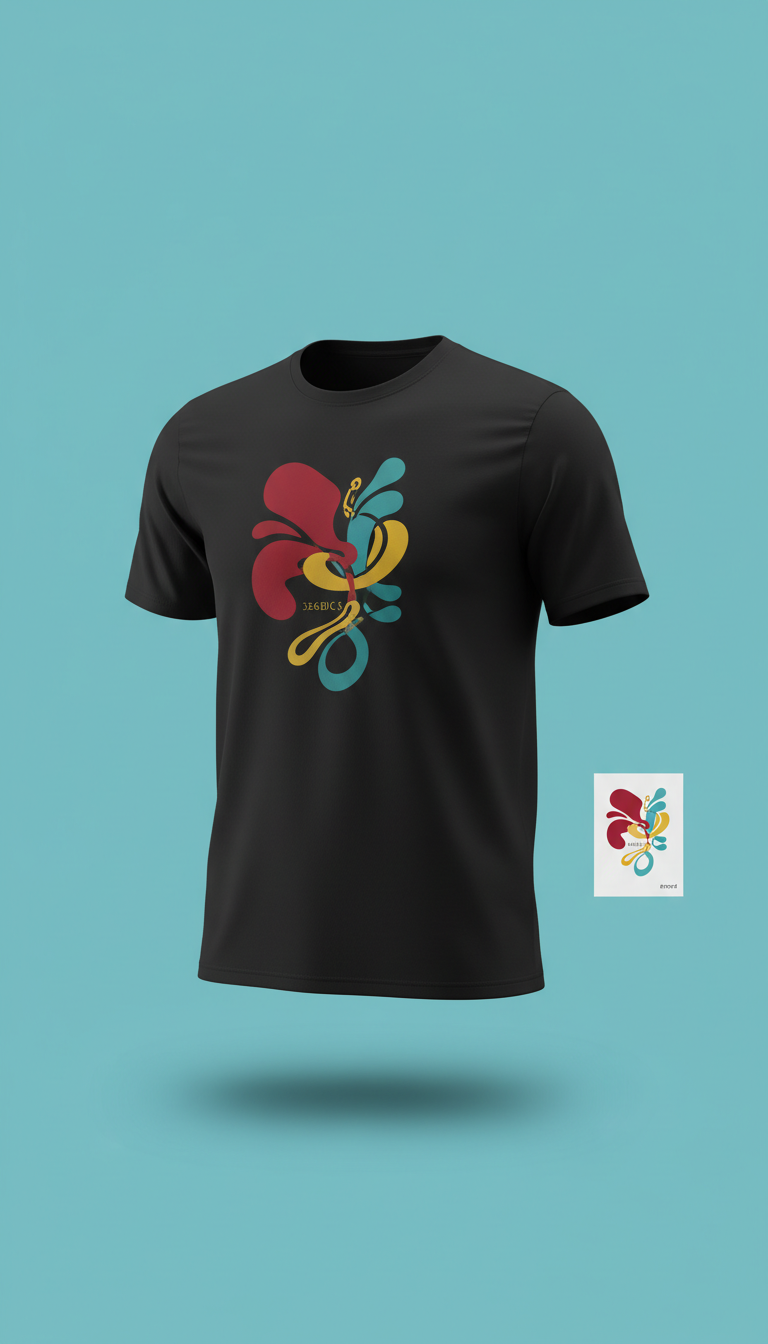 Ink Black Art Print Tee Limited Motif