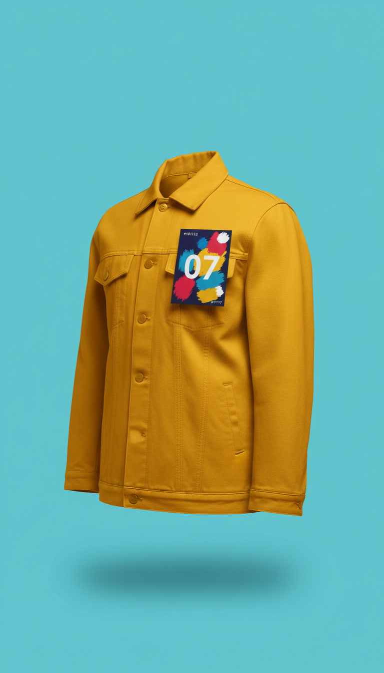 Vivid Gold Canvas Jacket with Artist Card