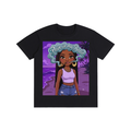 Women's Graphic T-Shirt – "Pain in my Brain" Cartoon Streetwear Tee – Melanin Vibe Purple Beach Aesthetic Short Sleeve Crewneck