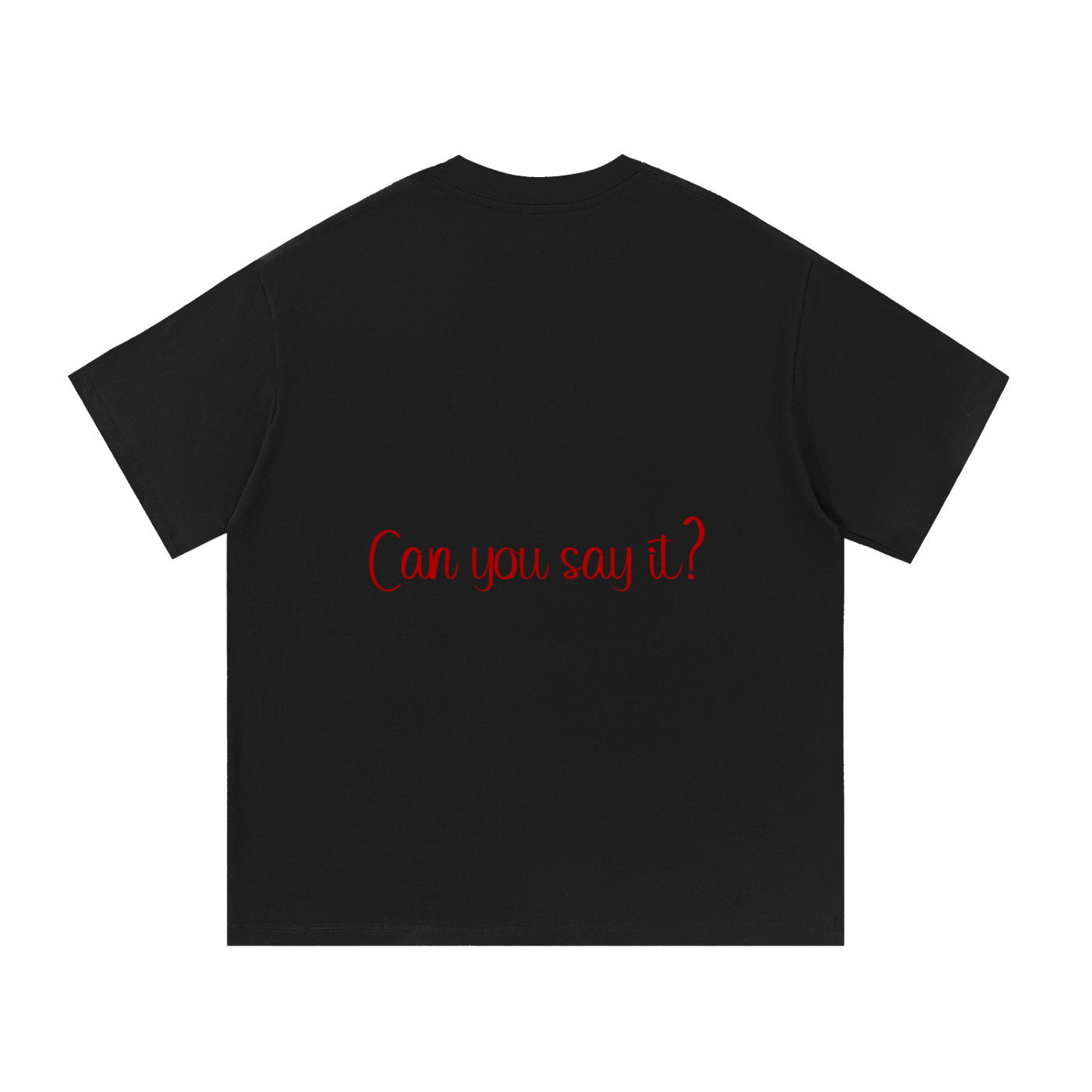 Unisex Graphic Crewneck T-Shirt – Pop Art Red Lips with Diverse Community Graphic, Loose Fit Casual Black Tee | "Amberly La gee gee boo"